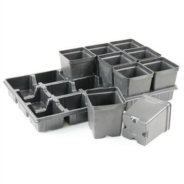 Kare Plant Pot ak Plato